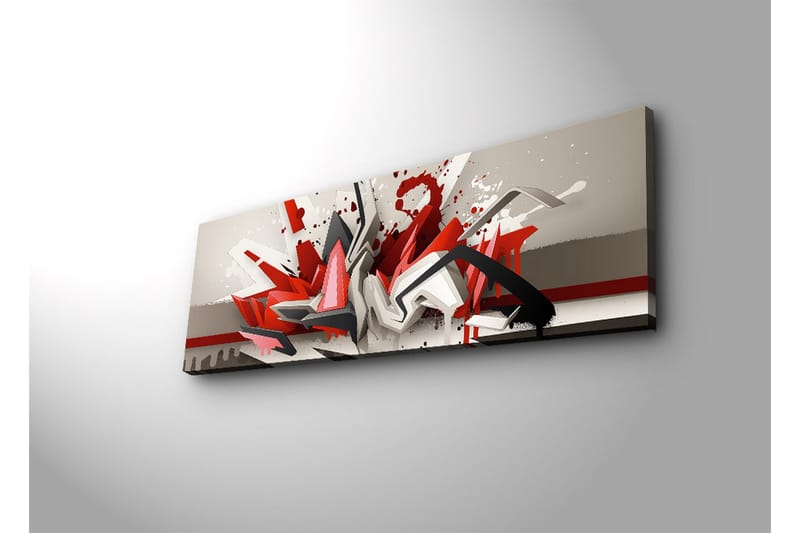 Canvas-taulu LED-valaistuksella 30x90 cm - Abstrakti sommitelma dynaamisilla muodoilla punaisen ja mustan sävyissä - Punainen / Musta / Valkoinen - Sisustustuotteet - Taulu & taide - Canvas-taulu