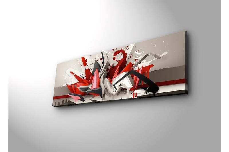 Canvas-taulu LED-valaistuksella 30x90 cm - Abstrakti sommitelma dynaamisilla muodoilla punaisen ja mustan sävyissä - Punainen / Musta / Valkoinen - Sisustustuotteet - Taulu & taide - Canvas-taulu