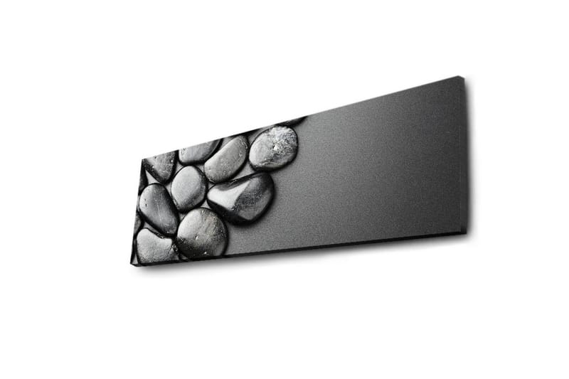 Canvas-taulu LED-valaistuksella 30x90 cm - Mustavalkoiset kivet harmonisessa sommitelmassa - Musta / Harmaa - Sisustustuotteet - Taulu & taide - Canvas-taulu