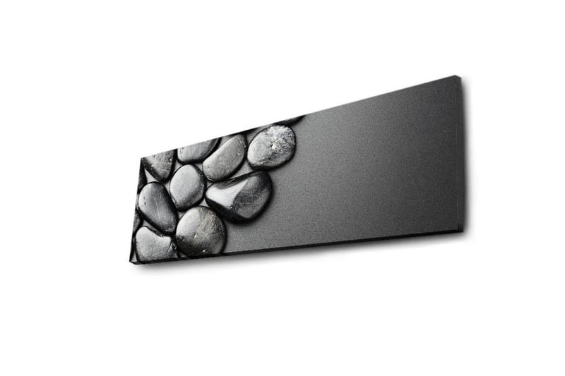 Canvas-taulu LED-valaistuksella 30x90 cm - Mustavalkoiset kivet harmonisessa sommitelmassa - Musta / Harmaa - Sisustustuotteet - Taulu & taide - Canvas-taulu