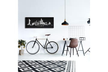 Canvas-taulu LED-valaistuksella 30x90 cm - New Yorkin siluetti ja ikoniset rakennukset - Musta / Valkoinen - Sisustustuotteet - Taulu & taide - Canvas-taulu