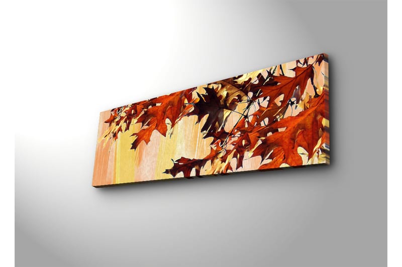 Canvas-taulu LED-valaistuksella 30x90 cm - Syksyn lehdet lämpimissä punaisen ja oranssin sävyissä - Punainen / Oranssi / Keltainen - Sisustustuotteet - Taulu & taide - Canvas-taulu