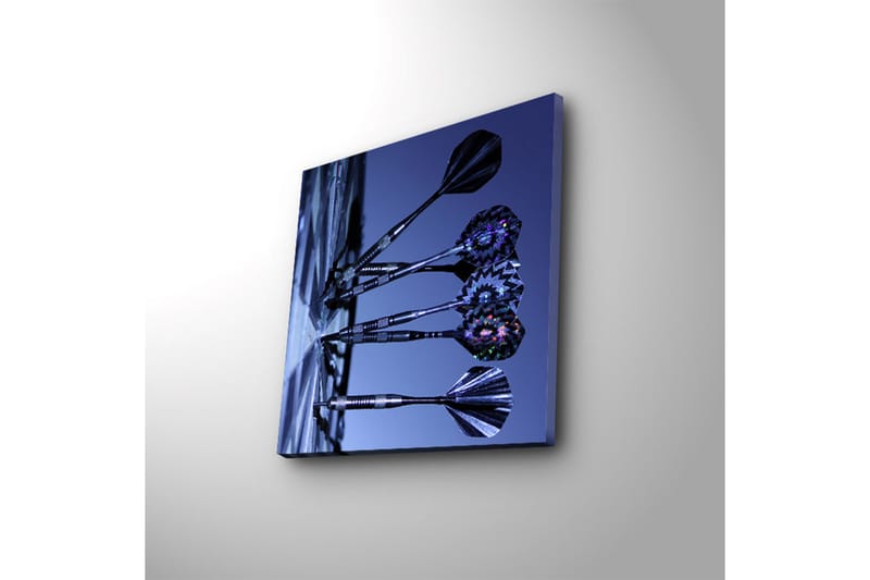 Canvas-taulu LED-valaistuksella 40x40 cm - Tikka tyylitellyssä sommitelmassa - Tummansininen / Musta / Hopea - Sisustustuotteet - Taulu & taide - Canvas-taulu