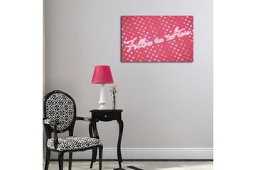 Canvas-taulu LED-valaistuksella 45x70 cm - Leikkisä sommitelma tähdillä ja tekstillä Follow the Stars - Vaaleanpunainen / Keltainen / Valkoinen - Sisustustuotteet - Taulu & taide - Canvas-taulu