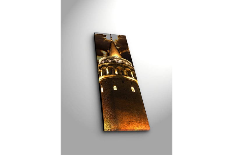 Canvas-taulu LED-valaistuksella 90x30 cm - Vaikuttava torni kultaisilla yksityiskohdilla - Kulta / Ruskea - Sisustustuotteet - Taulu & taide - Canvas-taulu