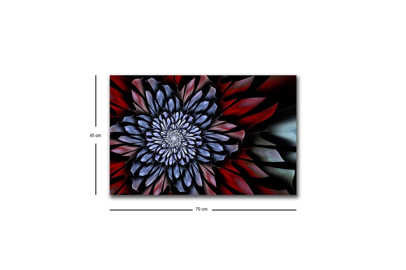 Canvas-taulu LED-valaistuksella - Abstrakti kukka syvillä väreillä - Tummansininen / Punainen / Musta - Sisustustuotteet - Taulu & taide - Canvas-taulu