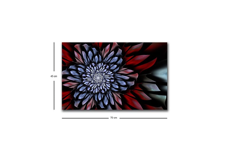 Canvas-taulu LED-valaistuksella - Abstrakti kukka syvillä väreillä - Tummansininen / Punainen / Musta - Sisustustuotteet - Taulu & taide - Canvas-taulu