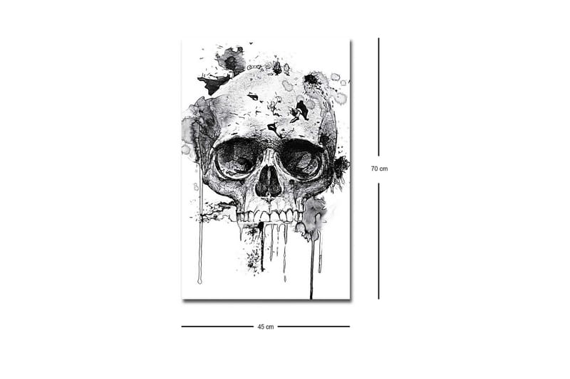 Canvas-taulu LED-valaistuksella - Kallo abstrakteilla musteyksityiskohdilla - Musta / Harmaa - Sisustustuotteet - Taulu & taide - Canvas-taulu