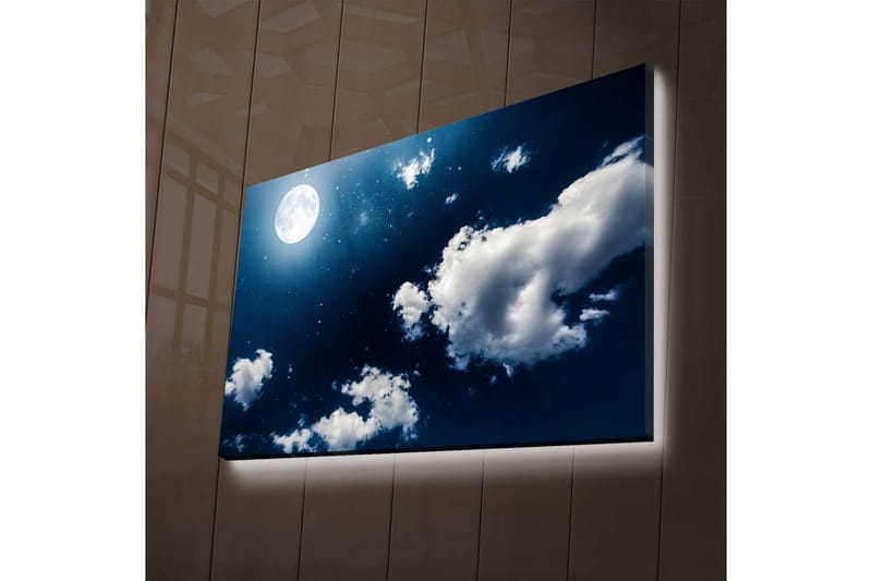 Canvas-taulu LED-valaistuksella - Komea vaaleanpunainen puu värikkäällä niityllä - nan - Sisustustuotteet - Taulu & taide - Canvas-taulu