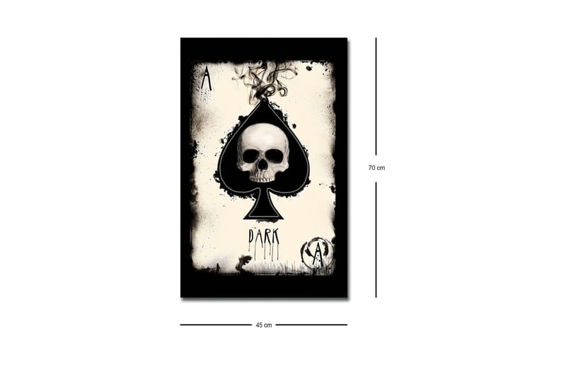 Canvas-taulu LED-valaistuksella - Lapiomainen kallo tummilla elementeillä - Musta / Valkoinen / Harmaa - Sisustustuotteet - Taulu & taide - Canvas-taulu