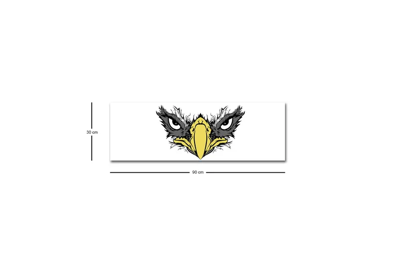 Canvas-taulu LED-valaistuksella - Raivokas kotka intensiivisin silmin - Musta / Keltainen / Valkoinen - Sisustustuotteet - Taulu & taide - Canvas-taulu