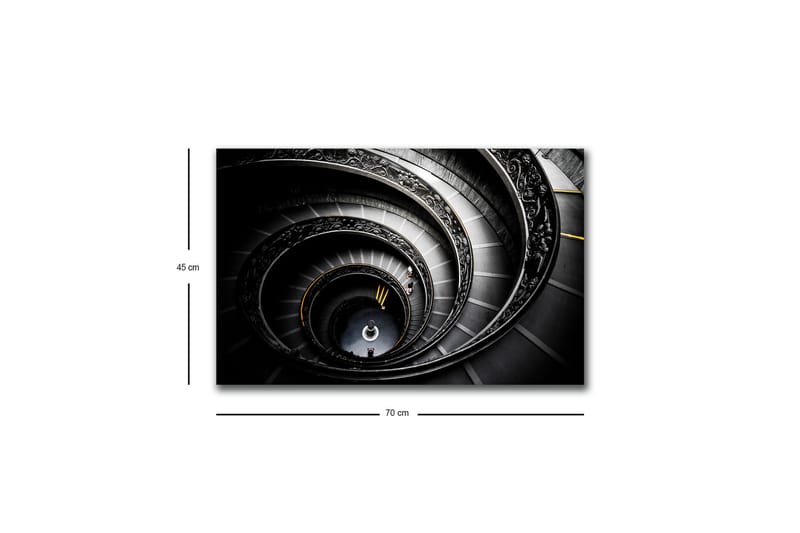 Canvas-taulu LED-valaistuksella - Spiraaliportaat eleganteilla yksityiskohdilla - Musta / Harmaa / Keltainen - Sisustustuotteet - Taulu & taide - Canvas-taulu