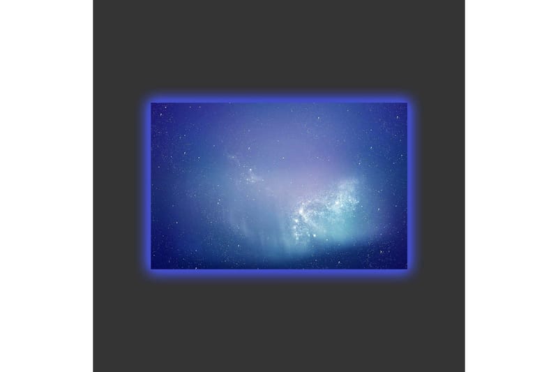 Canvas-taulu LED-valaistuksella - Tähtigalaksi syvän sinisenä ja violettina - Syvän sininen / Violetti / Turkoosi - Sisustustuotteet - Taulu & taide - Canvas-taulu