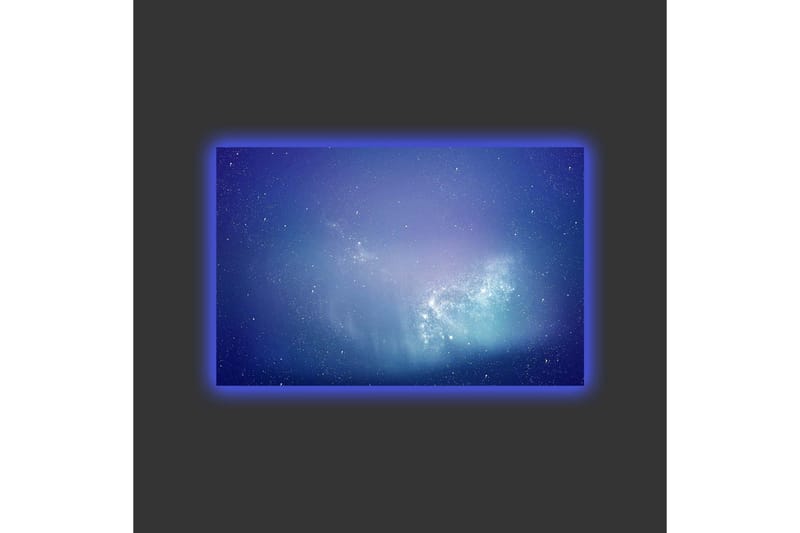 Canvas-taulu LED-valaistuksella - Tähtigalaksi syvän sinisenä ja violettina - Syvän sininen / Violetti / Turkoosi - Sisustustuotteet - Taulu & taide - Canvas-taulu