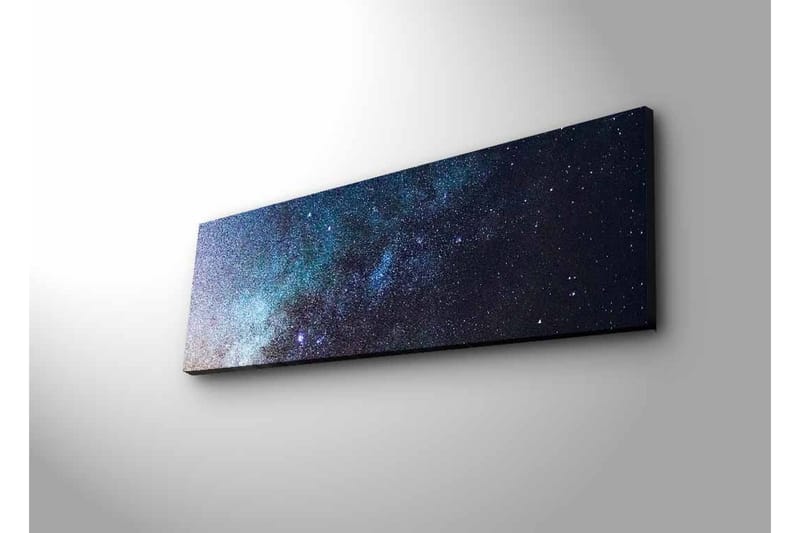 Canvas-taulu LED-valaistuksella - Tähtitaivas galakseineen ja tähdineen - Tummansininen / Musta / Vaaleansininen - Sisustustuotteet - Taulu & taide - Canvas-taulu