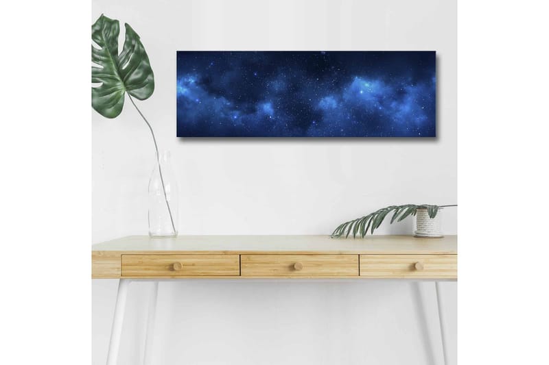Canvas-taulu LED-valaistuksella - Tähtitaivas pehmeillä pilvimuodostelmilla - Tummansininen / Vaaleansininen / Musta - Sisustustuotteet - Taulu & taide - Canvas-taulu