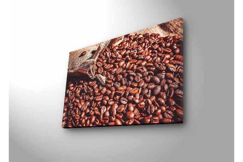Canvas-taulu LED-valaistuksella - Täyteläiset kahvipavut luonnollisessa ympäristössä - Tummanruskea / Vaaleanruskea - Sisustustuotteet - Taulu & taide - Canvas-taulu