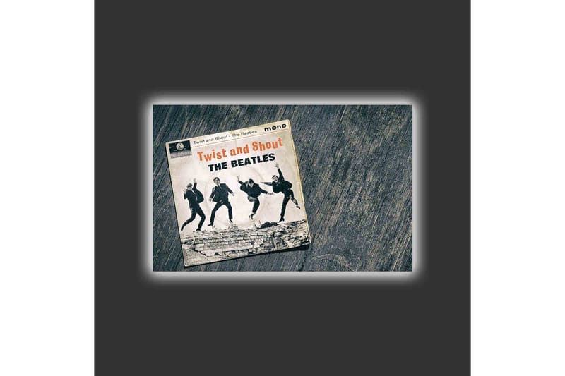 Canvas-taulu LED-valaistuksella - Vintage-albumin kansi, jossa The Beatles toimii - Musta / Harmaa / Beige - Sisustustuotteet - Taulu & taide - Canvas-taulu