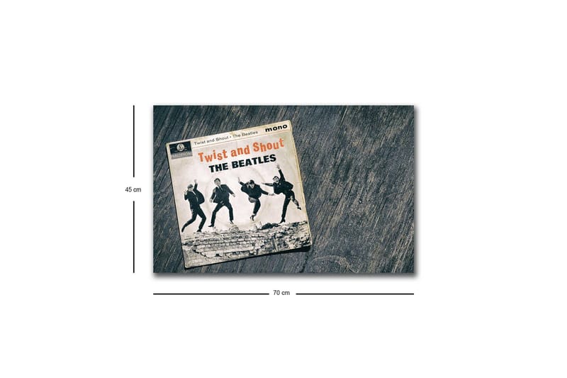 Canvas-taulu LED-valaistuksella - Vintage-albumin kansi, jossa The Beatles toimii - Musta / Harmaa / Beige - Sisustustuotteet - Taulu & taide - Canvas-taulu
