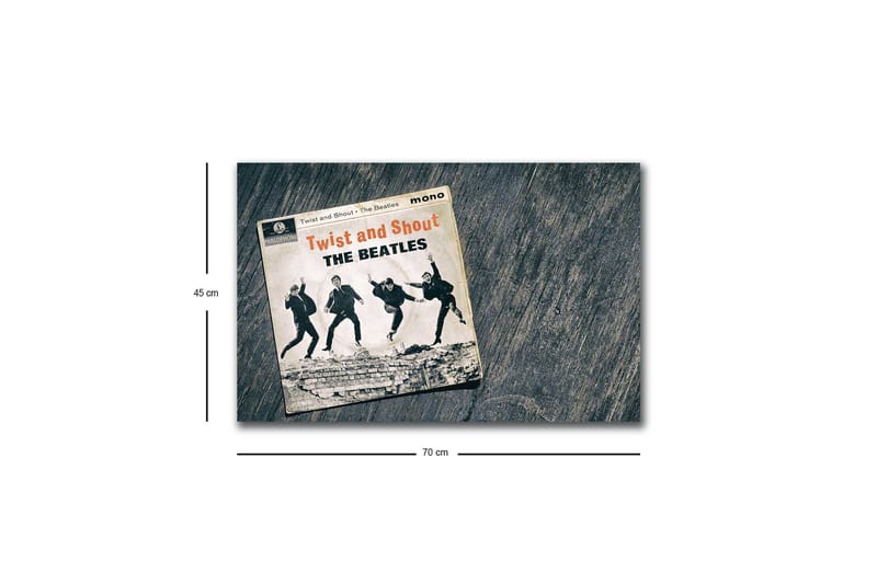 Canvas-taulu LED-valaistuksella - Vintage-albumin kansi, jossa The Beatles toimii - Musta / Harmaa / Beige - Sisustustuotteet - Taulu & taide - Canvas-taulu