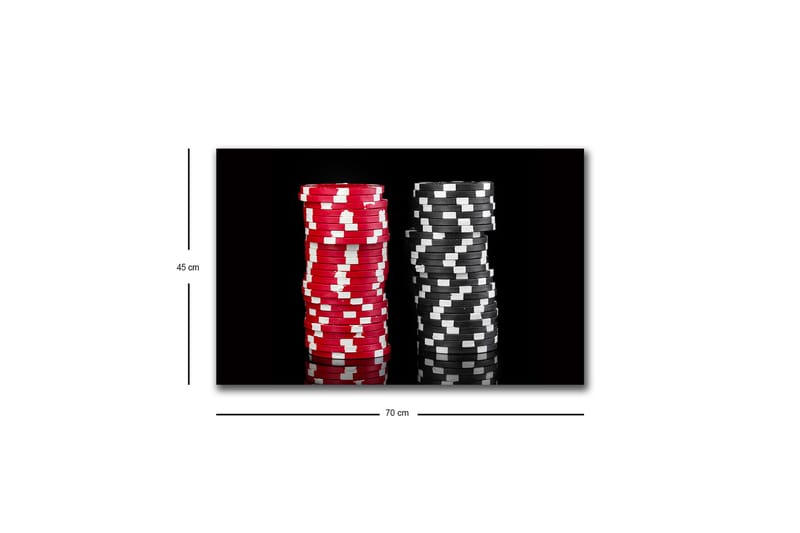Canvas-taulu LED-valaistuksella - Punaisia ja mustia pelimerkkipinoja - Punainen / Musta - Sisustustuotteet - Taulu & taide - Canvas-taulu