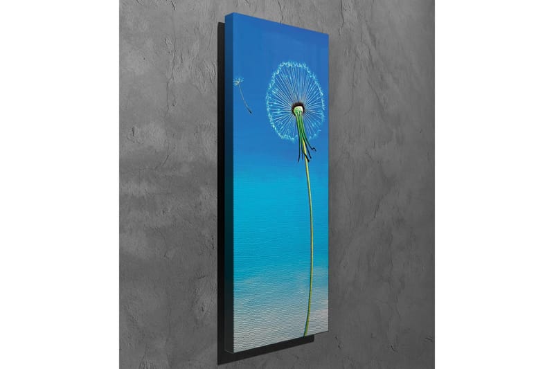 Canvas-taulu - Leskenlehti sinisellä taustalla - Sininen / Vihreä / Valkoinen - Sisustustuotteet - Taulu & taide - Canvas-taulu