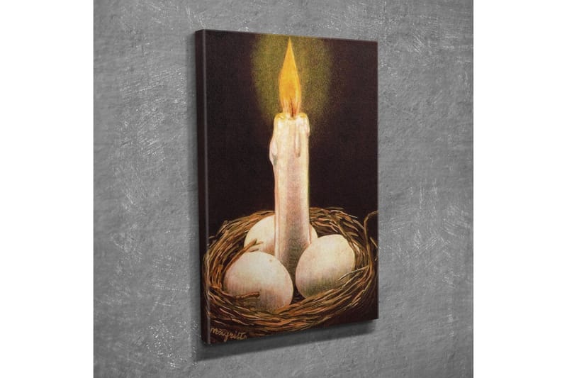 Canvas-taulu - Loistava valo pesässä munien kanssa - Valkoinen / Ruskea / Keltainen - Sisustustuotteet - Taulu & taide - Canvas-taulu