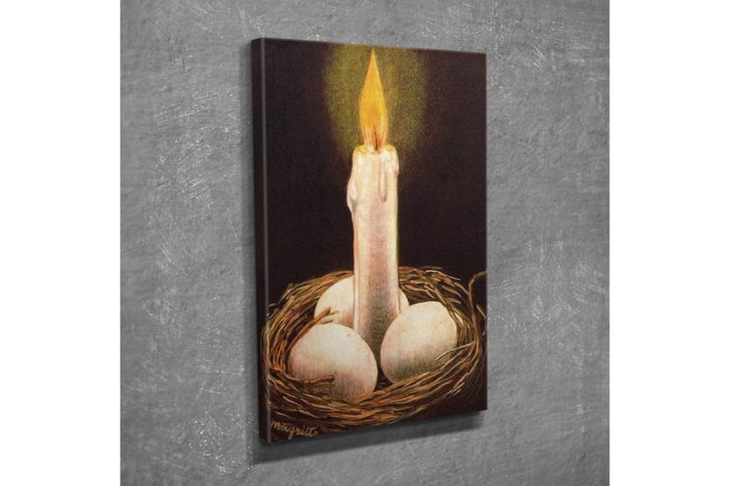 Canvas-taulu - Loistava valo pesässä munien kanssa - Valkoinen / Ruskea / Keltainen - Sisustustuotteet - Taulu & taide - Canvas-taulu