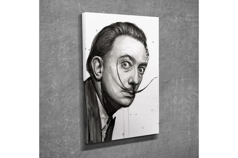 Canvas-taulu - Muotokuva miehestä, jolla on tunnusomaiset viikset ja intensiiviset silmät - Musta / Harmaa / Valkoinen - Sisustustuotteet - Taulu & taide - Canvas-taulu