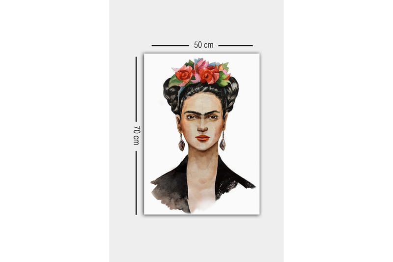 Canvas-taulu - Muotokuva naisesta, jolla on kukkia hiuksissaan - Punainen / Vihreä / Musta - Sisustustuotteet - Taulu & taide - Canvas-taulu