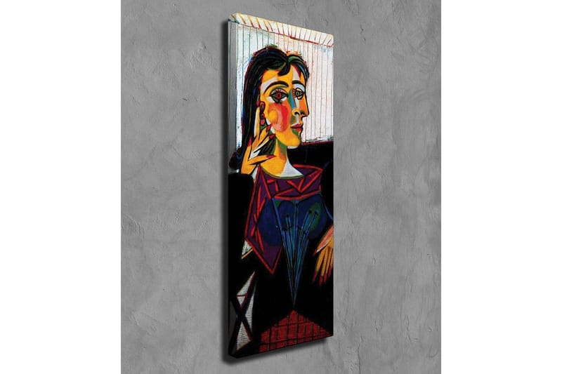 Canvas-taulu - Muotokuva naisesta, jolla on värikkäät kasvonpiirteet - Keltainen / Musta / Punainen - Sisustustuotteet - Taulu & taide - Canvas-taulu