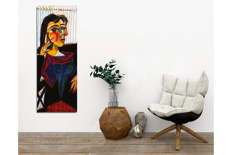 Canvas-taulu - Muotokuva naisesta, jolla on värikkäät kasvonpiirteet - Keltainen / Musta / Punainen - Sisustustuotteet - Taulu & taide - Canvas-taulu