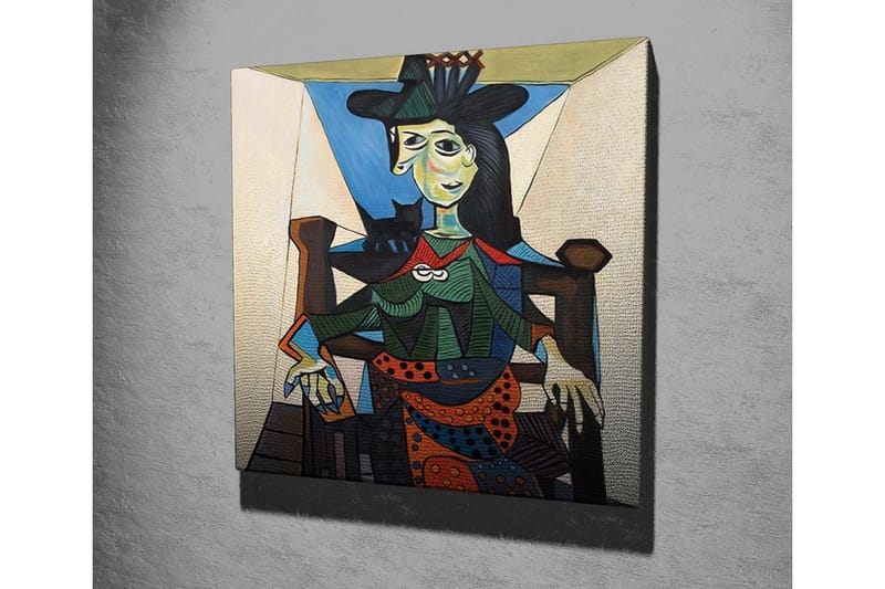 Canvas-taulu - Naisen muotokuva geometrisilla muodoilla ja vahvoilla väreillä - Vihreä / Sininen / Oranssi - Sisustustuotteet - Taulu & taide - Canvas-taulu