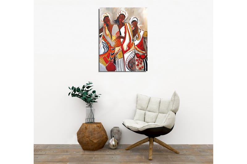 Canvas-taulu - Naiset värikkäissä perinnevaatteissa - Punainen / Beige / Musta - Sisustustuotteet - Taulu & taide - Canvas-taulu