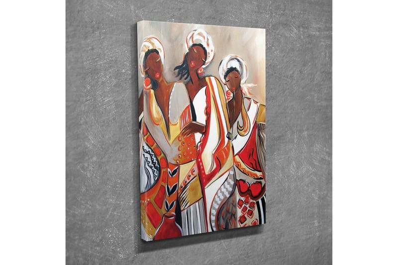 Canvas-taulu - Naiset värikkäissä perinnevaatteissa - Punainen / Beige / Musta - Sisustustuotteet - Taulu & taide - Canvas-taulu