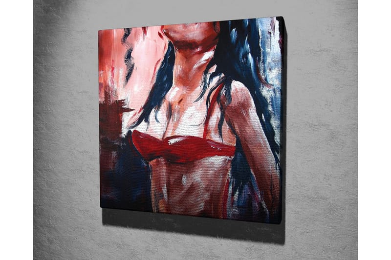 Canvas-taulu - Naishahmo punaisissa bikineissä tummilla hiuksilla - Punainen / Musta / Ihonväri - Sisustustuotteet - Taulu & taide - Canvas-taulu