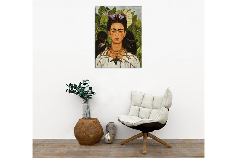 Canvas-taulu - Omakuva, jossa on eläimiä ja vihreyttä taustalla - Vihreä / Ruskea / Musta - Sisustustuotteet - Taulu & taide - Canvas-taulu