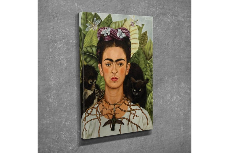 Canvas-taulu - Omakuva, jossa on eläimiä ja vihreyttä taustalla - Vihreä / Ruskea / Musta - Sisustustuotteet - Taulu & taide - Canvas-taulu