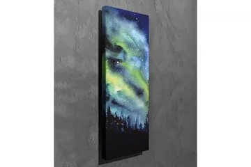 Canvas-taulu - Revontulet pimeän metsän yllä - Tummansininen / Vihreä / Musta - Sisustustuotteet - Taulu & taide - Canvas-taulu