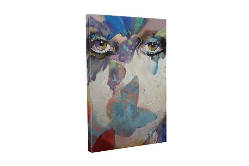 Canvas-taulu - Silmät abstrakteilla värisävyillä ja unelmoivalla taustalla, Vihreä / Sininen / Vaaleanpunainen