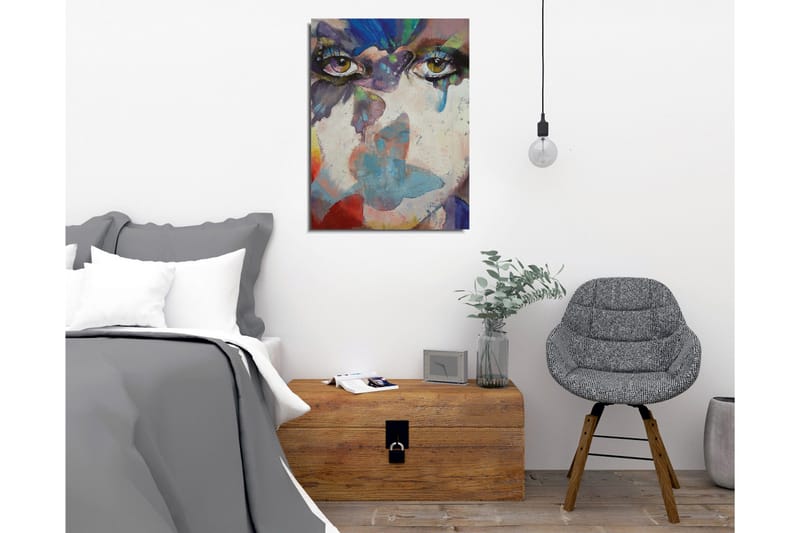 Canvas-taulu - Silmät abstrakteilla värisävyillä ja unelmoivalla taustalla - Vihreä / Sininen / Vaaleanpunainen - Sisustustuotteet - Taulu & taide - Canvas-taulu