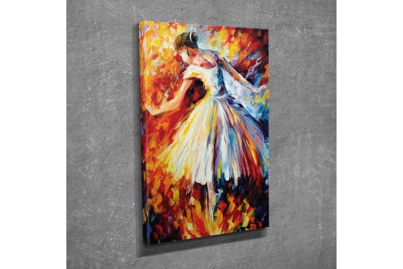 Canvas-taulu - Tanssiva balettitanssija värikkäässä ympäristössä - Punainen / Keltainen / Valkoinen - Sisustustuotteet - Taulu & taide - Canvas-taulu