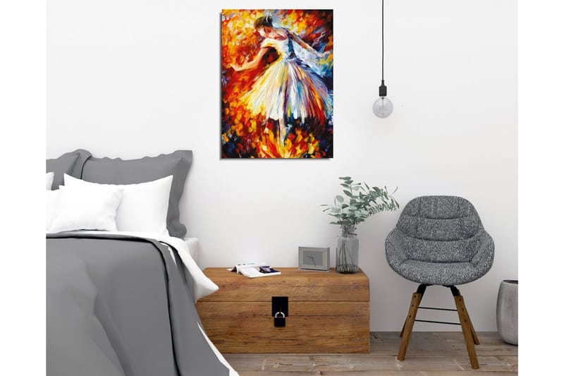 Canvas-taulu - Tanssiva balettitanssija värikkäässä ympäristössä - Punainen / Keltainen / Valkoinen - Sisustustuotteet - Taulu & taide - Canvas-taulu