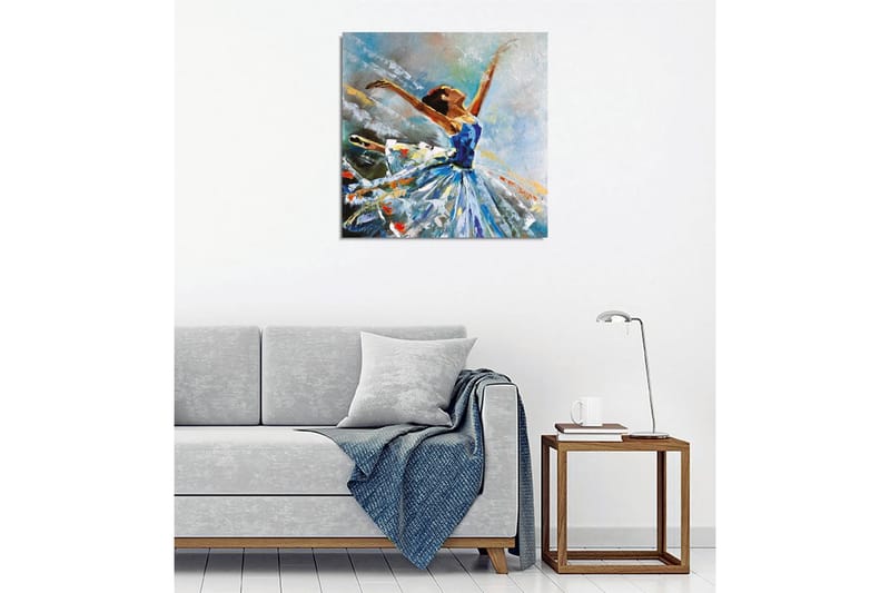 Canvas-taulu - Tanssiva ballerina sinisessä mekossa - Sininen / Valkoinen / Oranssi - Sisustustuotteet - Taulu & taide - Canvas-taulu