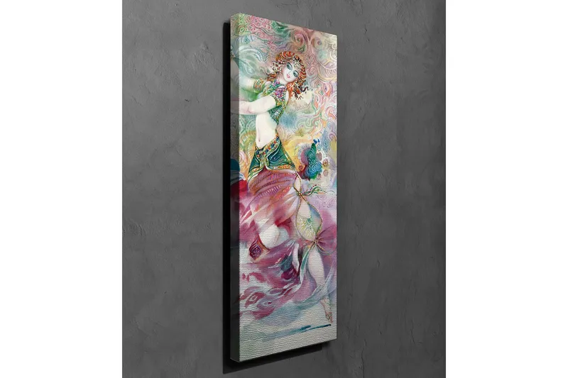 Canvas-taulu - Tanssiva nainen värikkäässä, yksityiskohtaisilla kuvioilla koristellussa asussa - Vaaleanpunainen / Turkoosi / Vihreä - Sisustustuotteet - Taulu & taide - Canvas-taulu