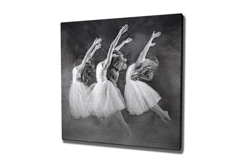 Canvas-taulu - Tanssivia naisia valkoisissa mekoissa, Valkoinen / Musta / Harmaa