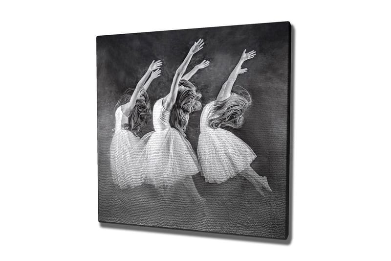 Canvas-taulu - Tanssivia naisia valkoisissa mekoissa, Valkoinen / Musta / Harmaa