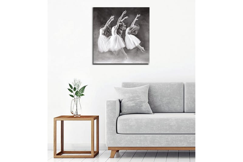 Canvas-taulu - Tanssivia naisia valkoisissa mekoissa - Valkoinen / Musta / Harmaa - Sisustustuotteet - Taulu & taide - Canvas-taulu