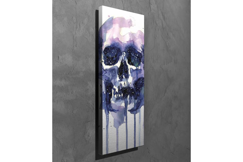 Canvas-taulu - Tumma ja salaperäinen kallo tähtimäisillä yksityiskohdilla - Violetti / Tummansininen / Valkoinen - Sisustustuotteet - Taulu & taide - Canvas-taulu