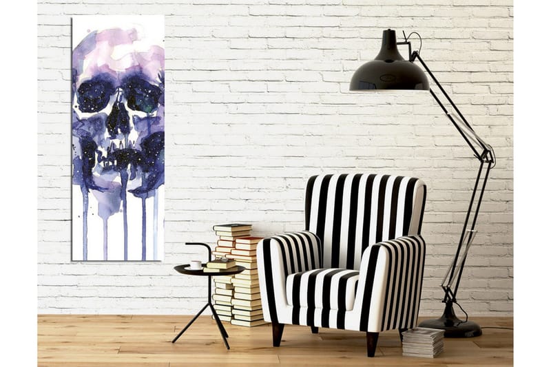 Canvas-taulu - Tumma ja salaperäinen kallo tähtimäisillä yksityiskohdilla - Violetti / Tummansininen / Valkoinen - Sisustustuotteet - Taulu & taide - Canvas-taulu